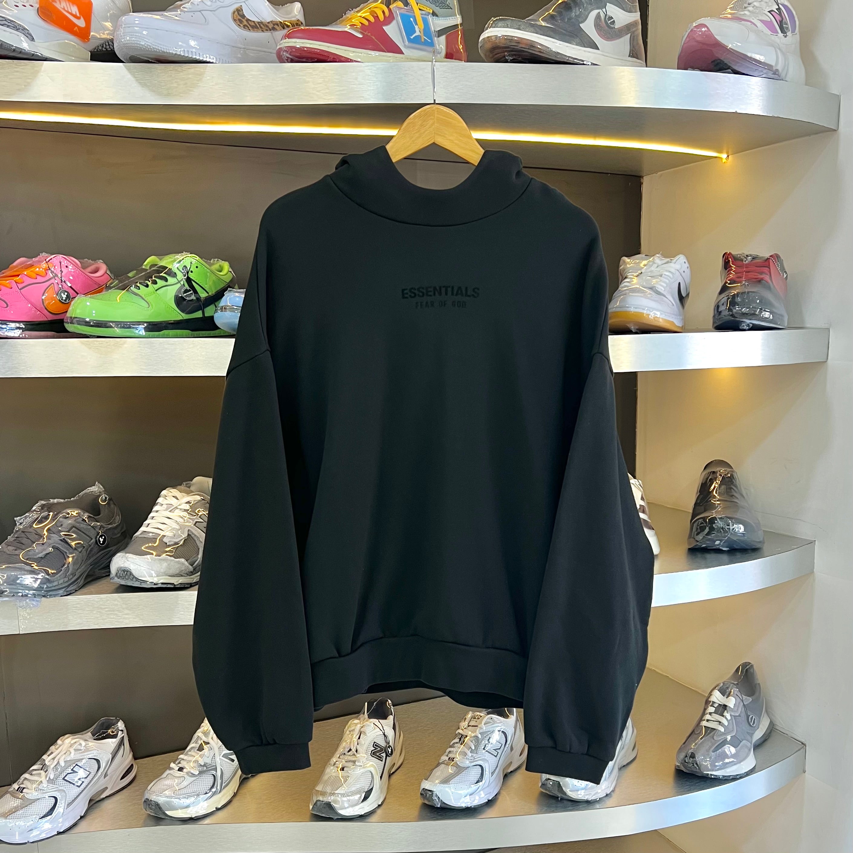 Fear of God Essentials Jet Black Hoodie