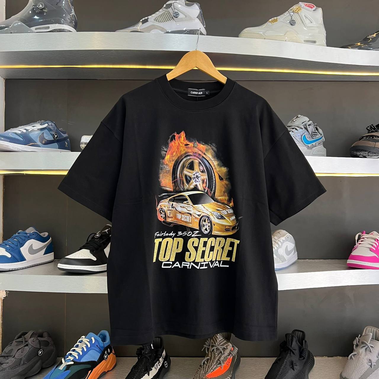 CARNIVAL X TOP SECRET BURNOUT OVS T-SHIRT BLACK