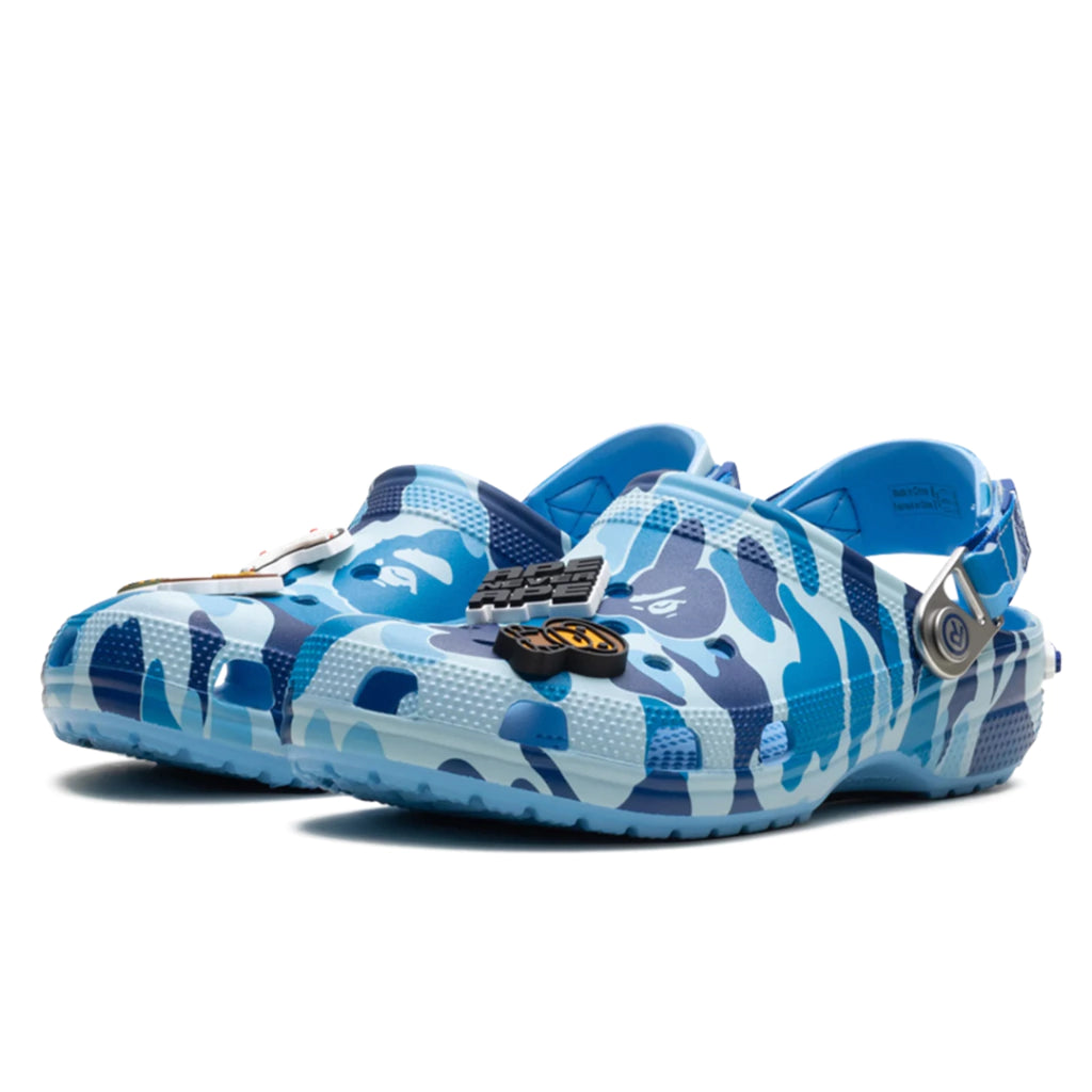 CROCS CLASSIC CLOG A BATHING APE ABC CAMO BLUE