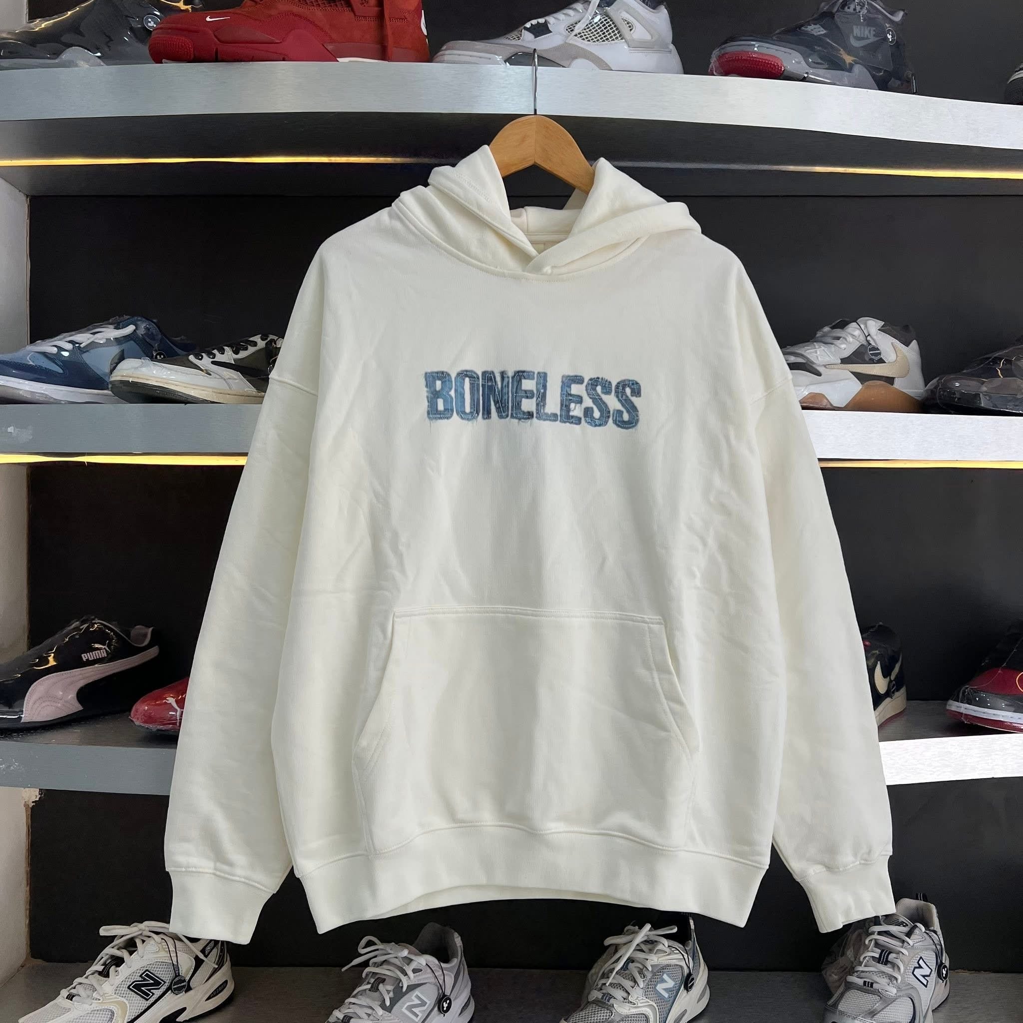 Boneless B Logo White Hoodie