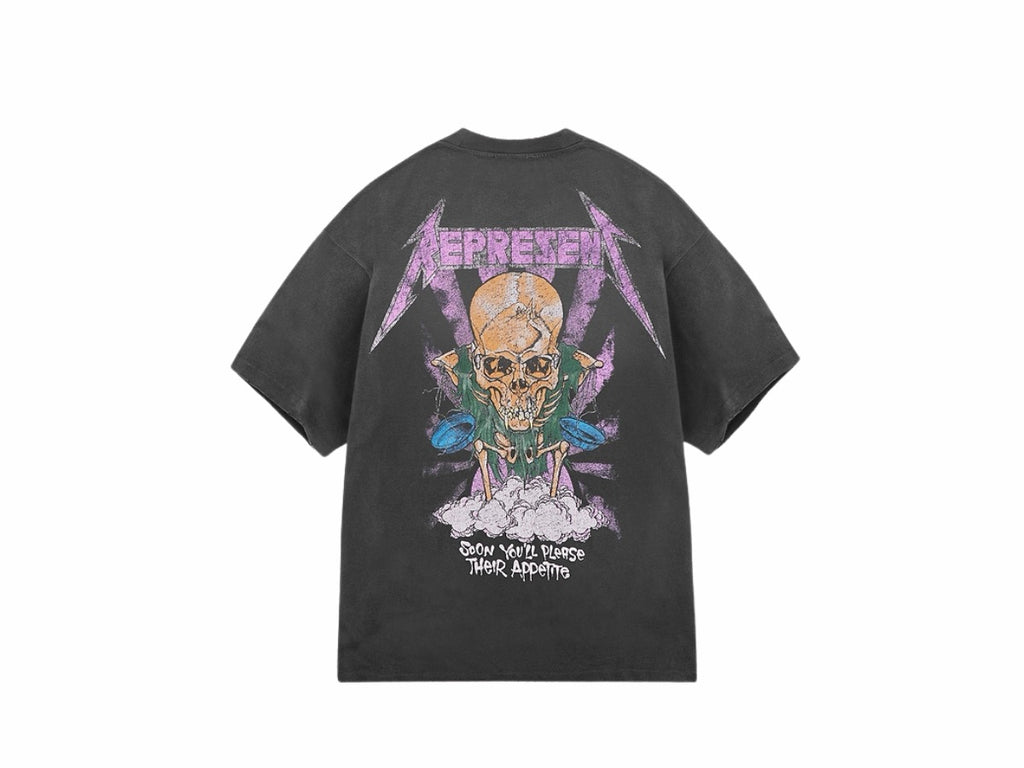 Represent x Metallica Justice T-Shirt Stained Black