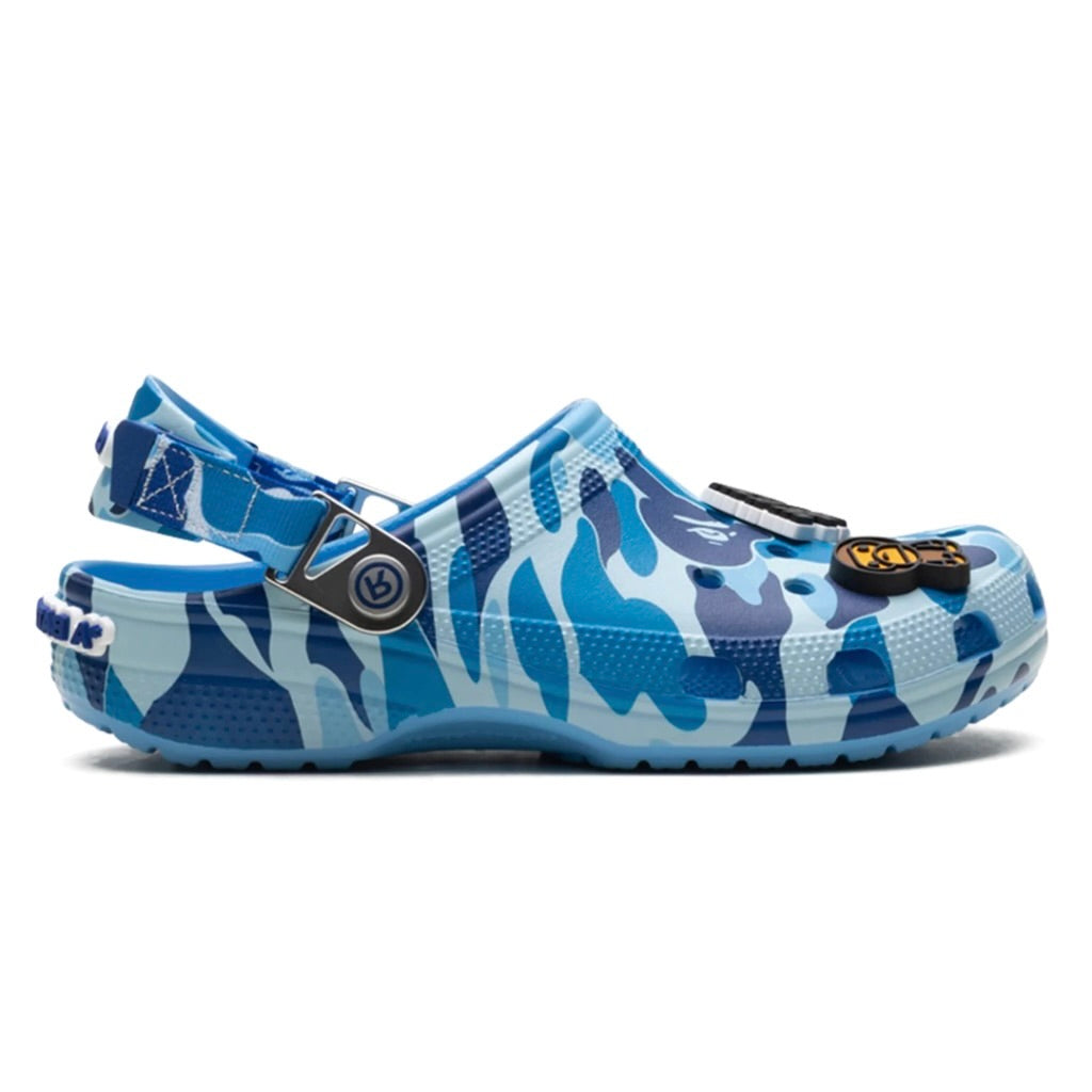 CROCS CLASSIC CLOG A BATHING APE ABC CAMO BLUE
