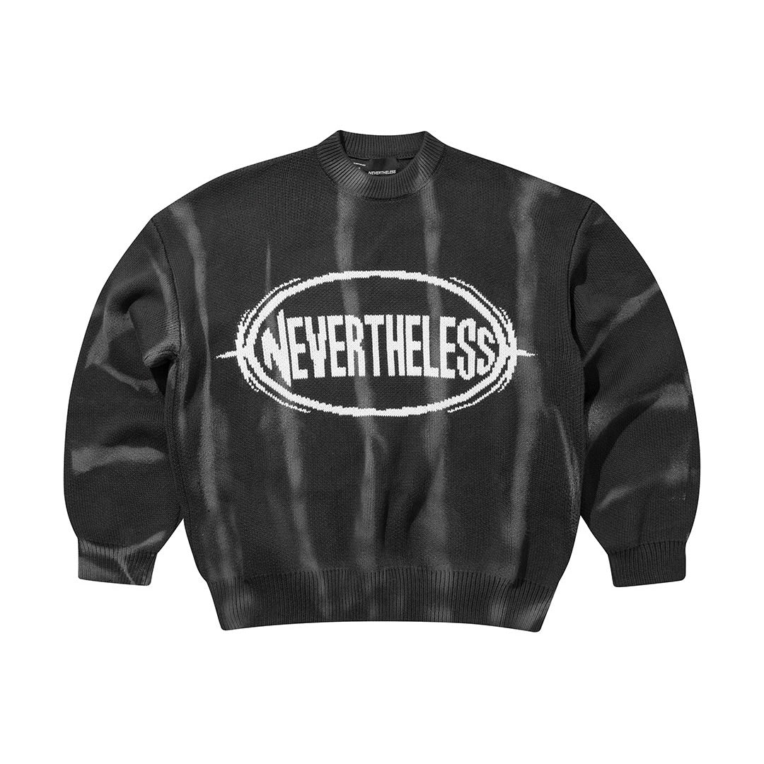 NEVERTHELESS Washed Logo Sweatshirt Black