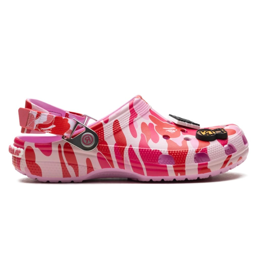 CROCS CLASSIC CLOG A BATHING APE ABC CAMO PINK
