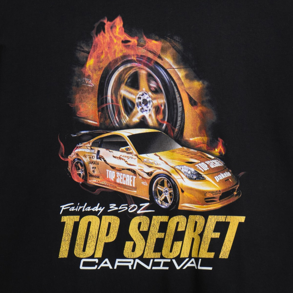 CARNIVAL X TOP SECRET BURNOUT OVS T-SHIRT BLACK